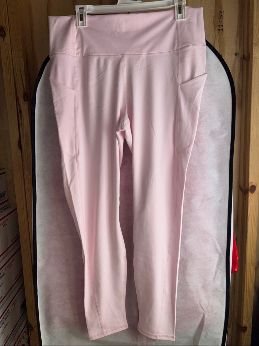 Fabletics Light Pink High-Waist Leggings with Side Pockets